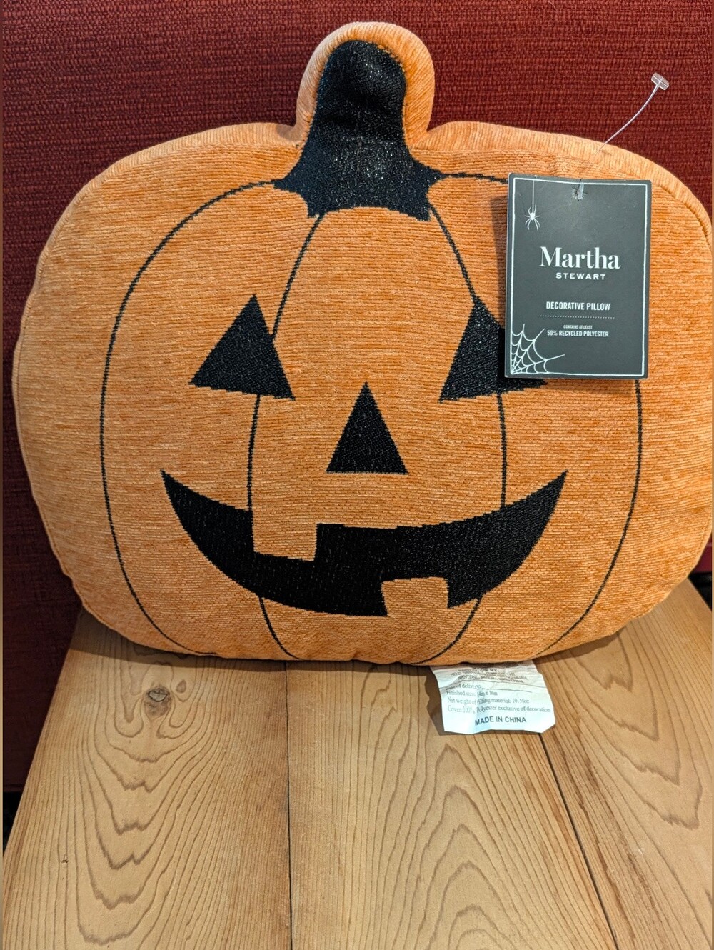 Martha Stewart Orange Jack-O'-Lantern Decorative Pillow NWT